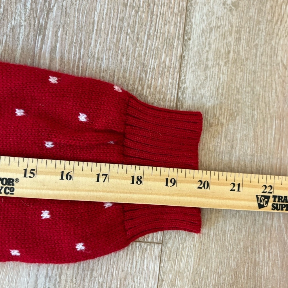 Design London Sweater  Sz Large Red Christmas Elf Design Crew Neck Festive - Picture 8 of 8